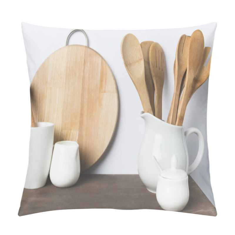 Personality  Wooden Kitchen Utensils Pillow Covers