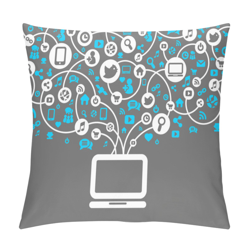 Personality  Social Network Background Of The Icons Vector Pillow Covers