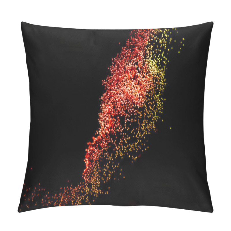 Personality  Glowing Red Fiber Optics On Dark Background, Looks Like Firework Pillow Covers