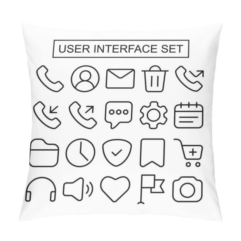 Personality  User Interface Or UI And UX Icons Set Pillow Covers