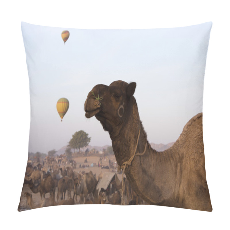 Personality  Camels With Hot Air Balloons Pillow Covers