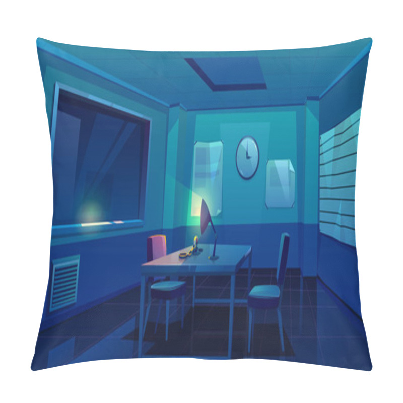 Personality  Interrogation Room In Police Station Interior Pillow Covers