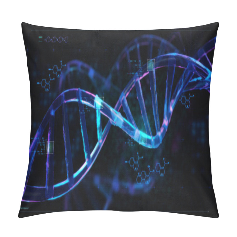 Personality  Science Biotechnology, DNA  Chromosome, 3D Rendering. Pillow Covers