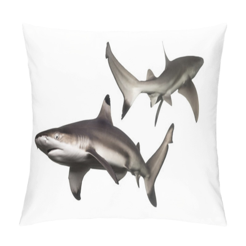 Personality  Two Blacktip Reef Sharks Swimming In The Opposite Direction, Car Pillow Covers