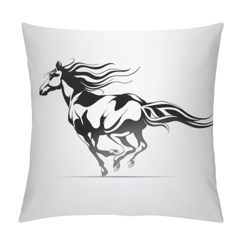 Personality  Silhouette Of  Running Horse Pillow Covers