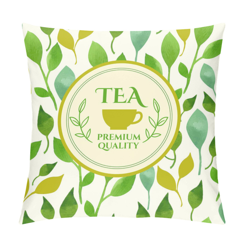 Personality  Teapot Logo On Leaves Background Pillow Covers