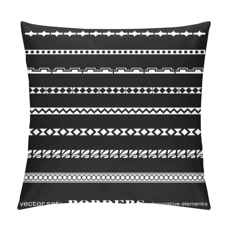 Personality  Decorative Borders Isolated On Black Background - Set 8 Pillow Covers