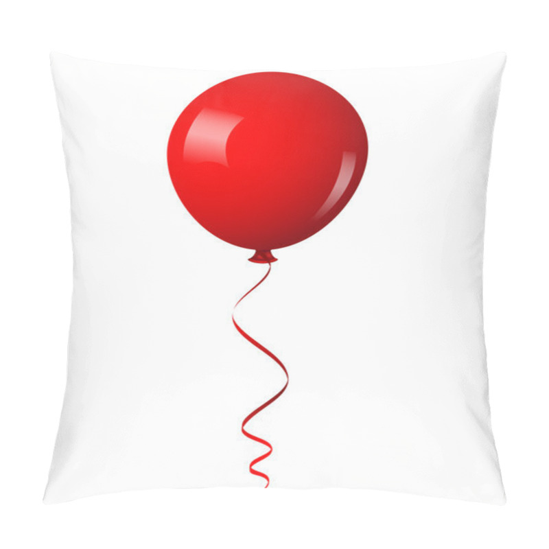 Personality  Vector Illustration Of Red Shiny Balloon With Ribbon Pillow Covers