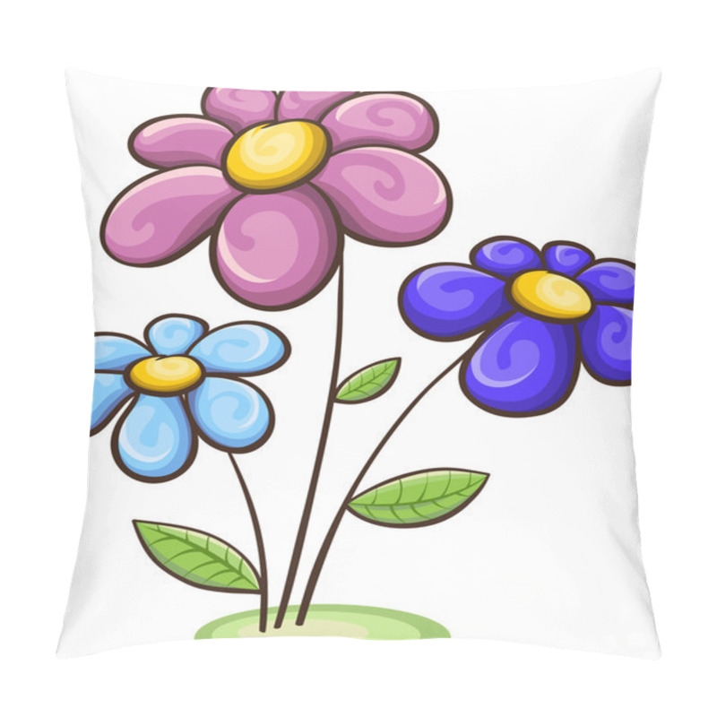 Personality  Three Cartoon Flowers Pillow Covers