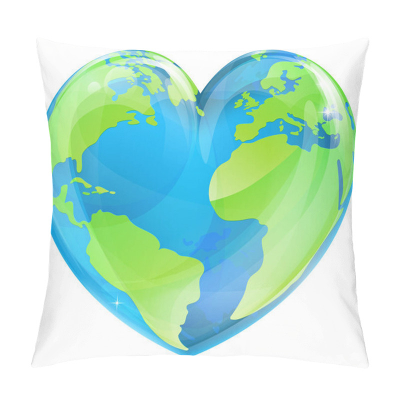 Personality  Earth Day Heart Pillow Covers