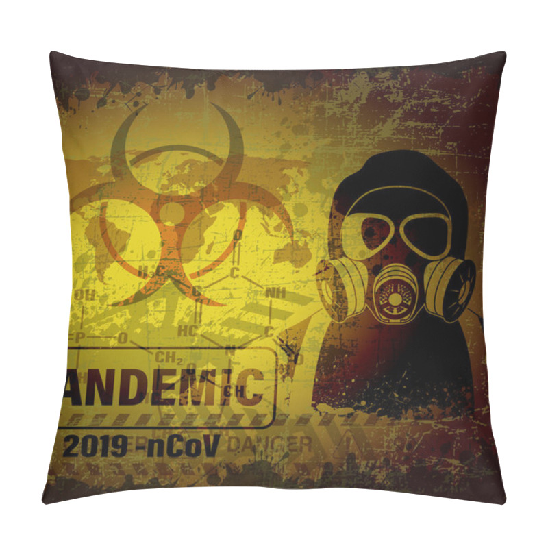 Personality  The Image Is Presented Grunge Style Pandemic Poster Vector Illustration  Pillow Covers