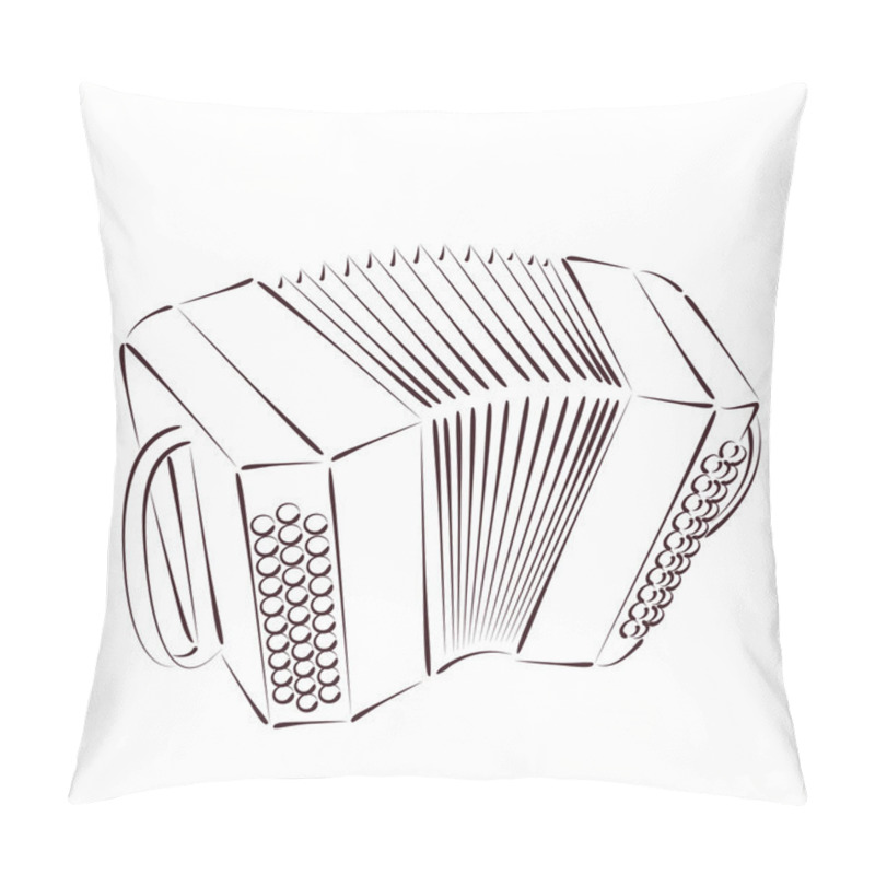 Personality  Sketched Bandoneon. Pillow Covers