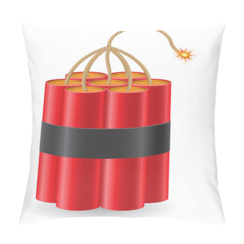 Personality  Explosive Dynamite With A Burning Fuse Vector Illustration Pillow Covers