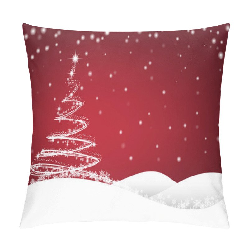 Personality  Christmas Background With Christmas Tree, Vector Illustration. Pillow Covers