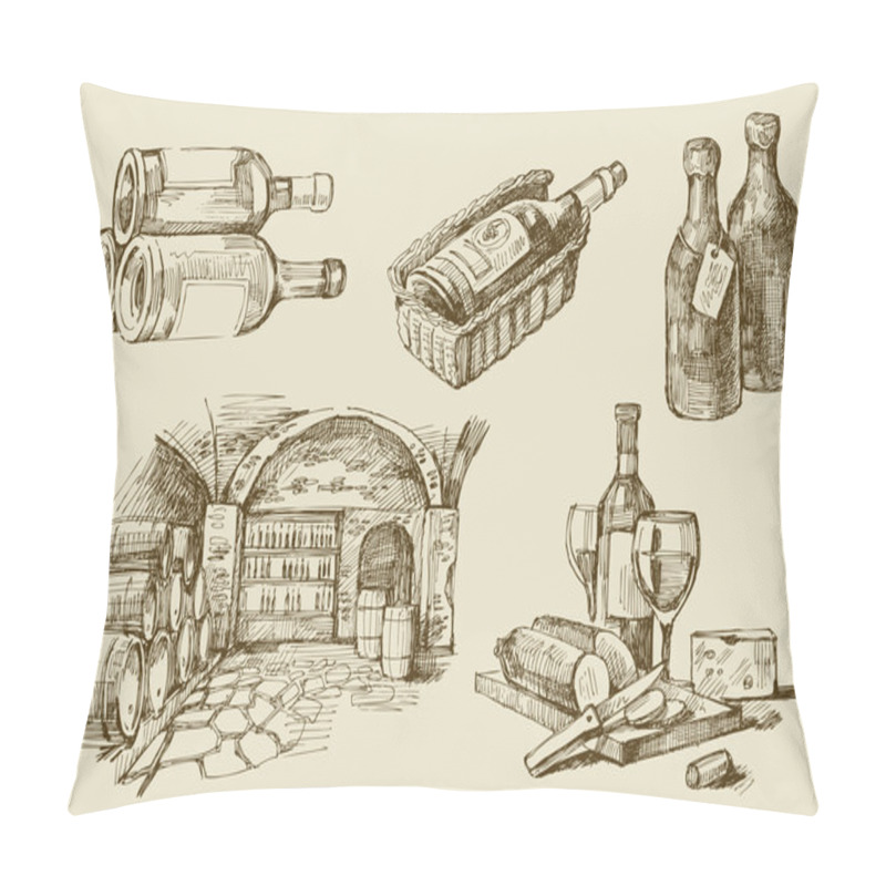 Personality  Wine-original Hand Drawn Collection Pillow Covers