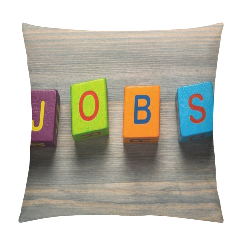 Personality  Jobs  With Wooden Cubes Pillow Covers