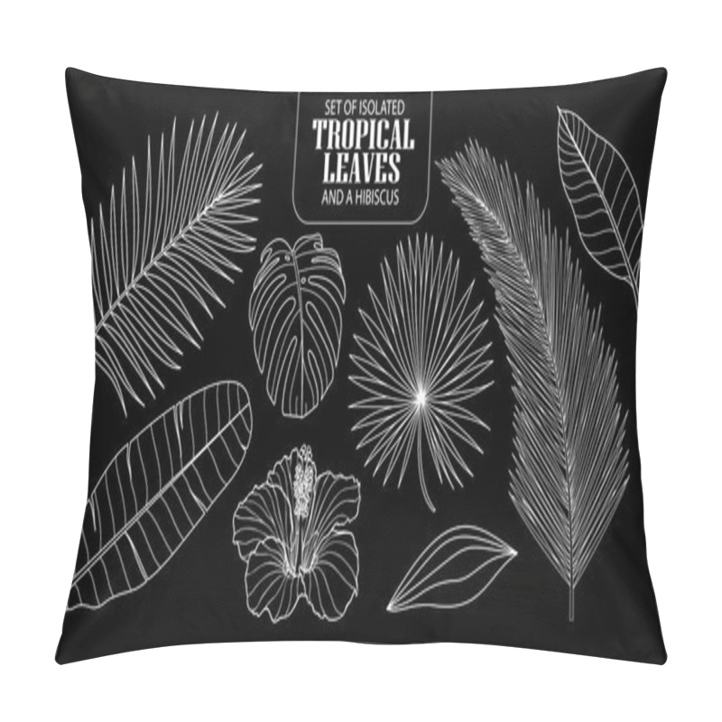 Personality  Set Of Isolated Tropical Leaves In 8 Styles. Pillow Covers