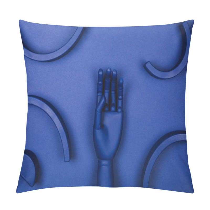 Personality  Blue Abstract 3d Forms And Hand Pillow Covers