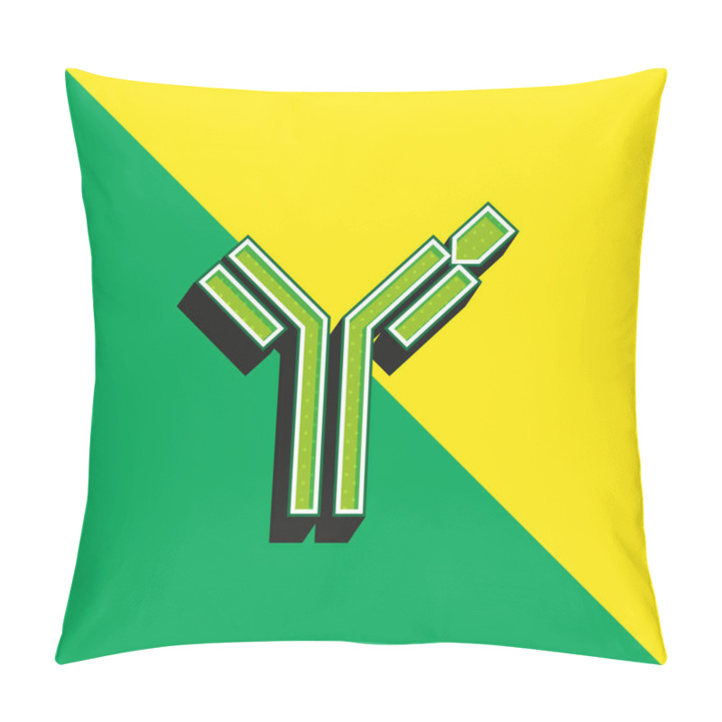 Personality  Antibody Green And Yellow Modern 3d Vector Icon Logo Pillow Covers