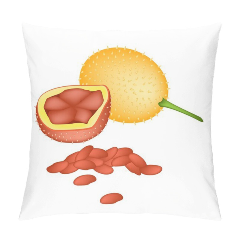 Personality  Fresh Orange Baby Jackfruits On White Background Pillow Covers