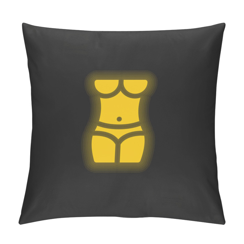 Personality  Body Yellow Glowing Neon Icon Pillow Covers