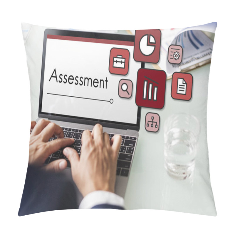 Personality  Businessman Working On Laptop Pillow Covers