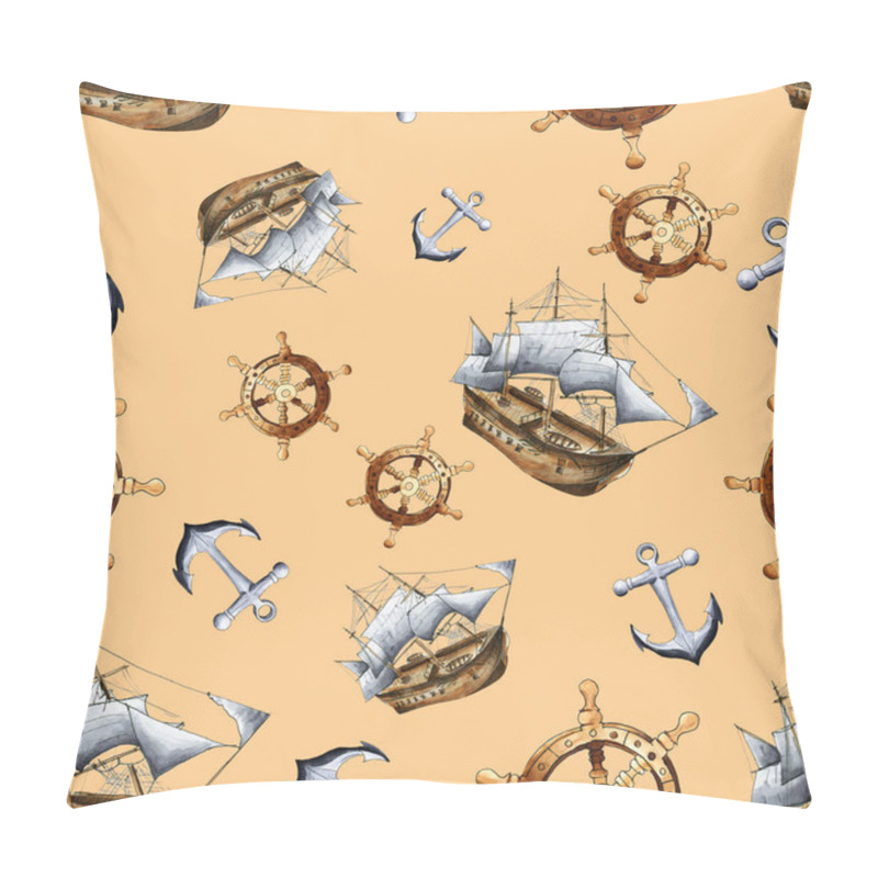 Personality  Sketch Sea Navigation Seamless Pattern Pillow Covers