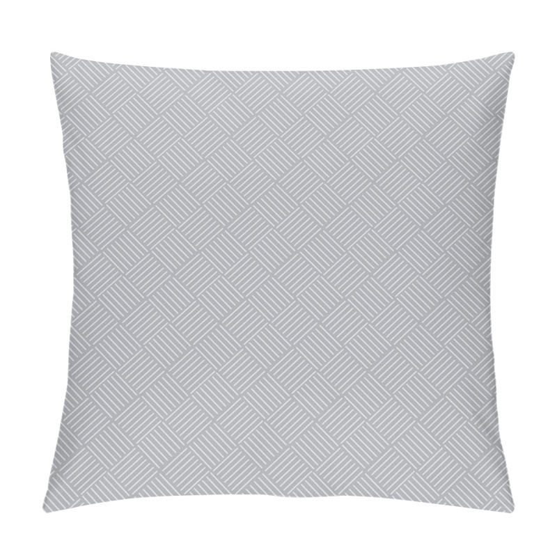 Personality  Japandi Linear Seamless Pattern With Geometric Diagonal Stripes And Metallic Texture In Silver And Gray Colors Perfect For Wallpaper Textile Fabric And Digital Use Vector Design. A Japandi-inspired Pillow Covers