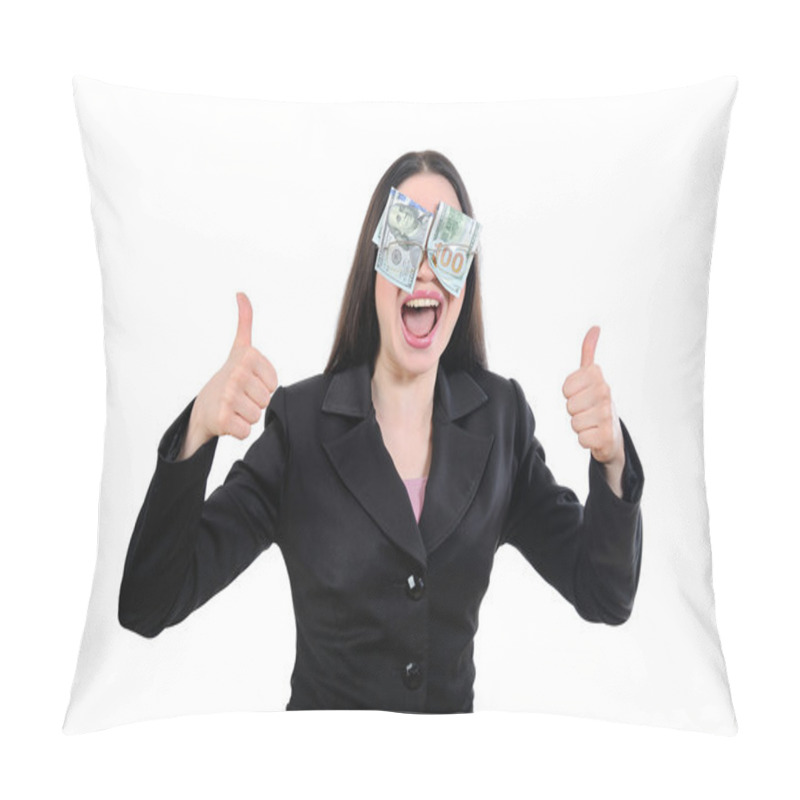 Personality  Girl Blinded By Greed, Money, Profit Pillow Covers