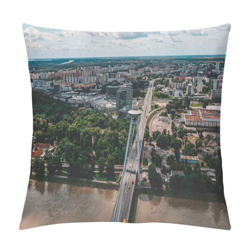 Personality  SNP Bridge And Bratislava Castle, Slovakia Pillow Covers