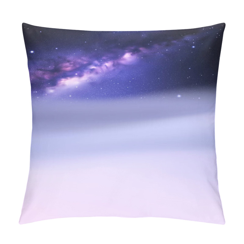 Personality  Clouds And Starry Sky. Natural Background With Fog Waves And Milky Way Pillow Covers