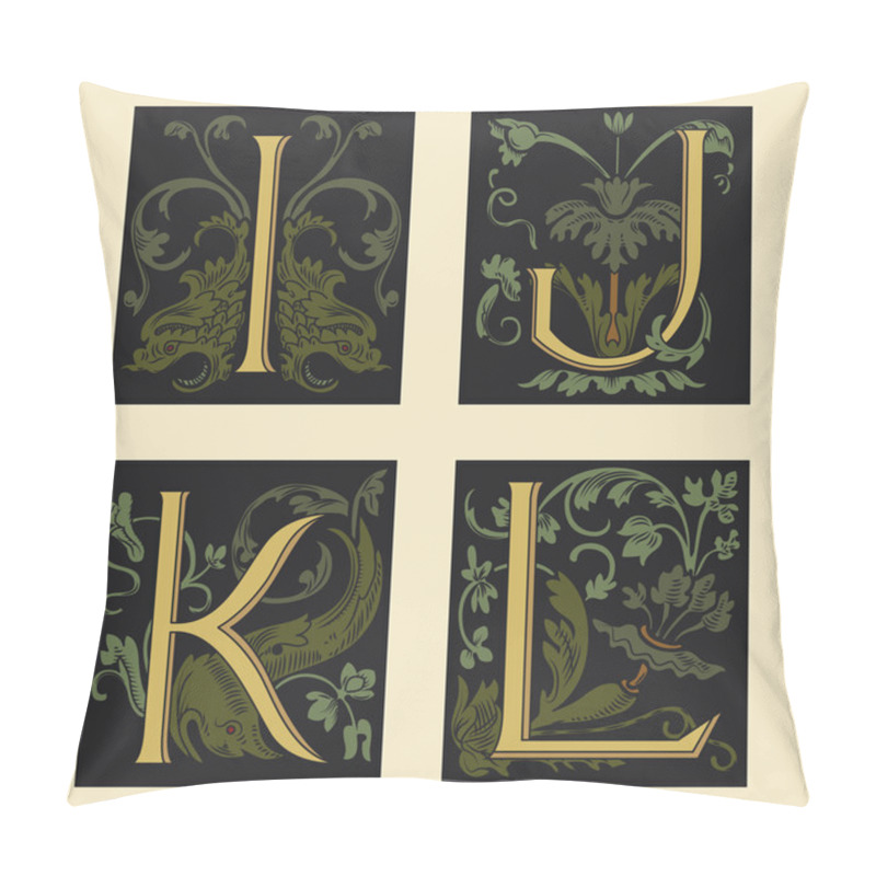 Personality  Sixteenth-Century Alphabet I J K L Pillow Covers