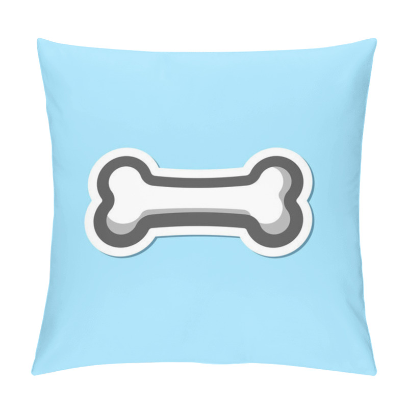 Personality  Cartoon Bone Sticker Patch Design Isolated On Blue Background. Simple Flat Vector Illustration. Pillow Covers