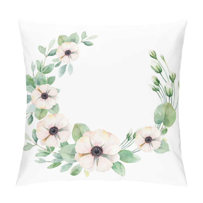 Personality  Flower Wreath With Anemones Pillow Covers