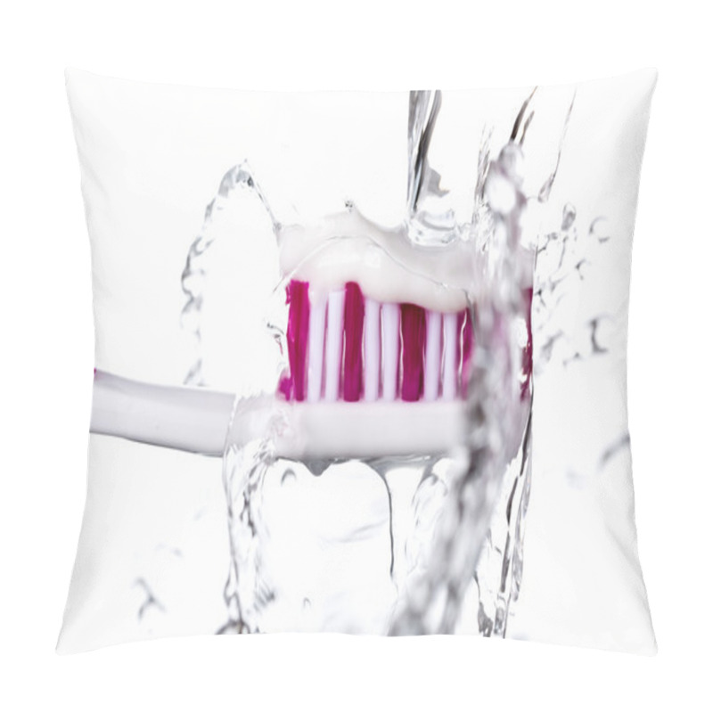 Personality  Toothbrush With Toothpaste Under Splashing Water Pillow Covers