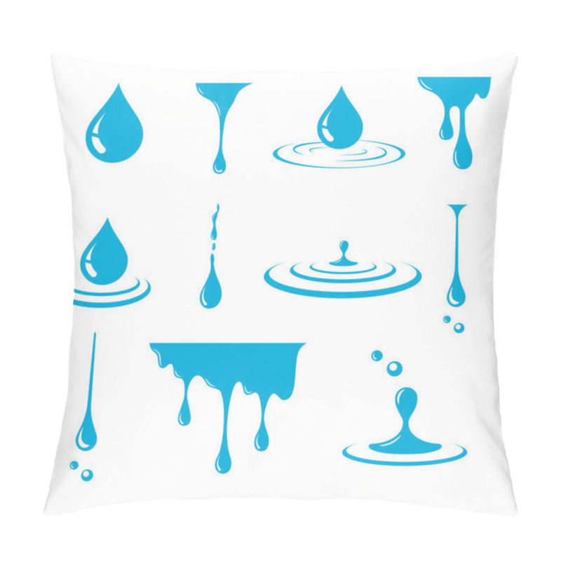 Personality  Water Drop Element. Liquid Oil Droplet Vector Illustration. Pillow Covers