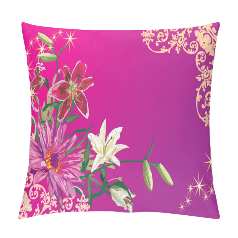 Personality  Corner With Different Lily Flowers Pillow Covers