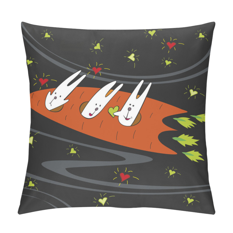 Personality  Rabbits Fly On Carrot Pillow Covers