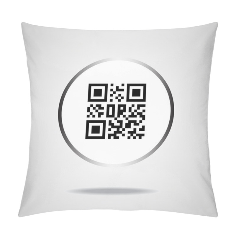 Personality  Qr Code Icon. Vector Illustration. Eps 10 Pillow Covers