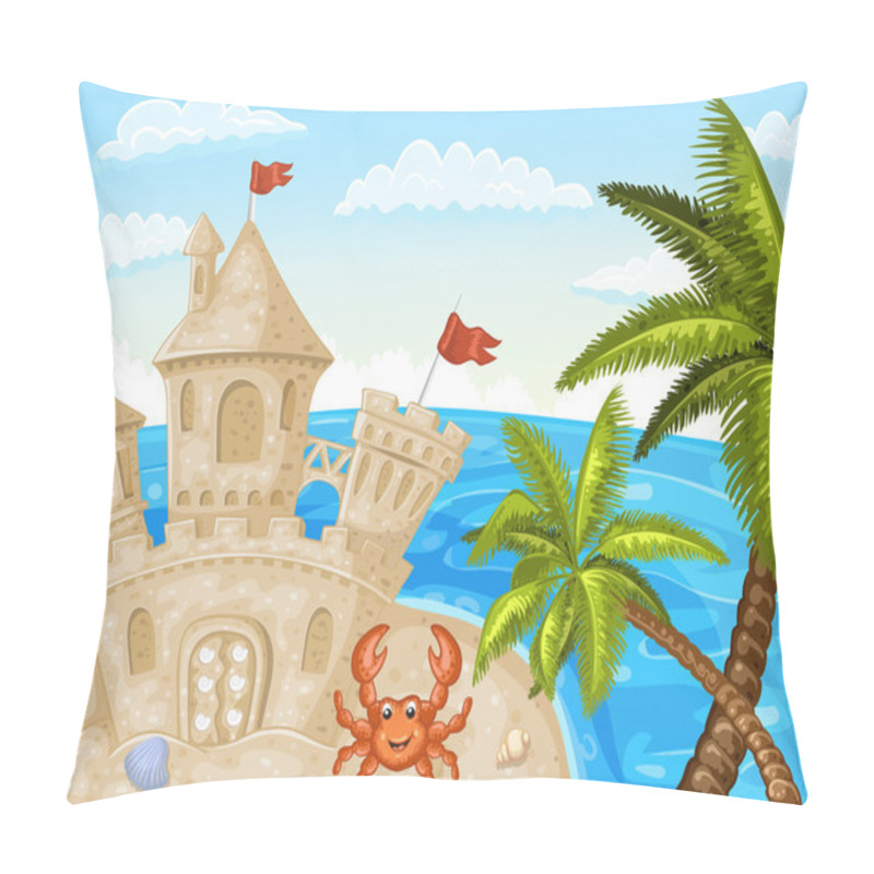 Personality  Illustration Of Sand Castle Pillow Covers