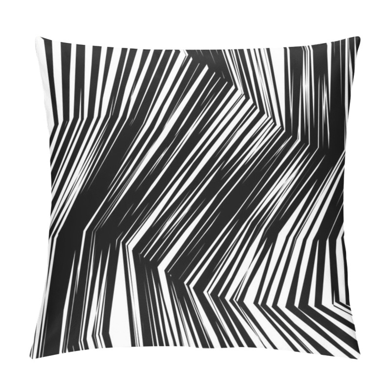 Personality  Abstract Warped Black And White Lines Background Pillow Covers