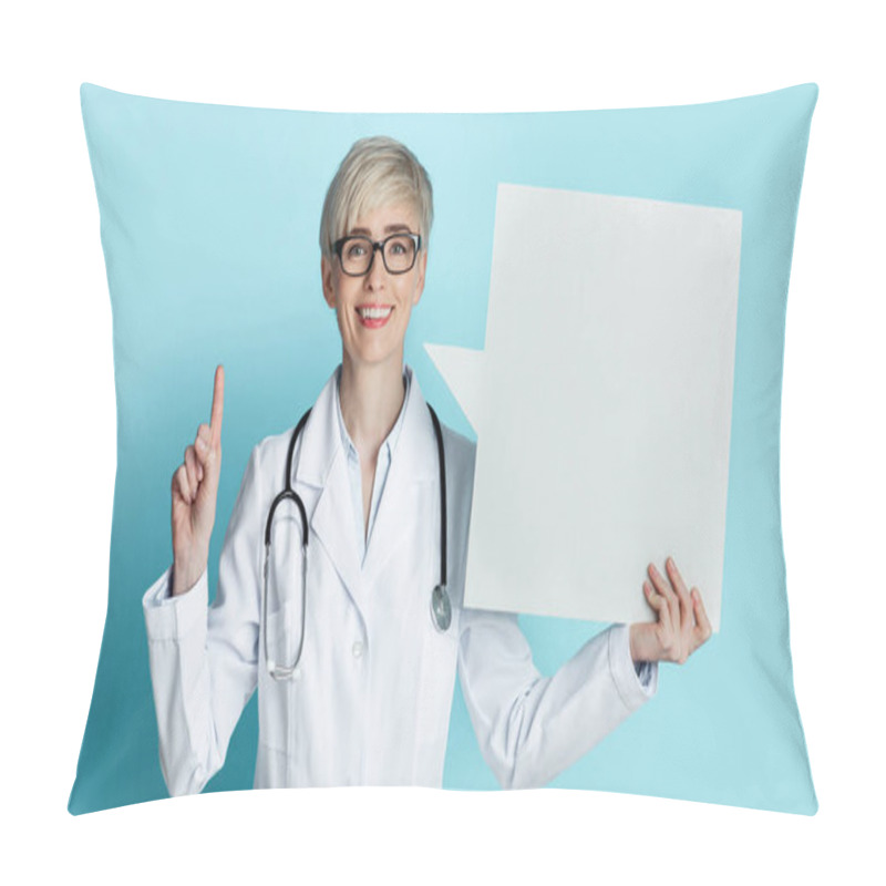 Personality  Doctor Got An Idea And Holds Abstract Place For Words Pillow Covers