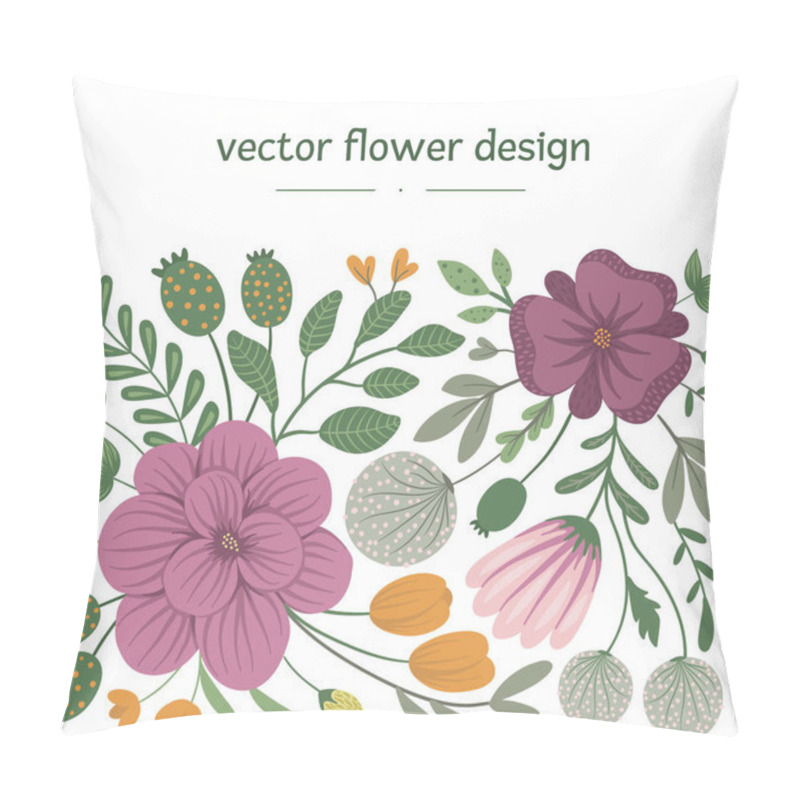 Personality  Vector Floral Design. Flat Trendy Illustration With Flowers Pillow Covers