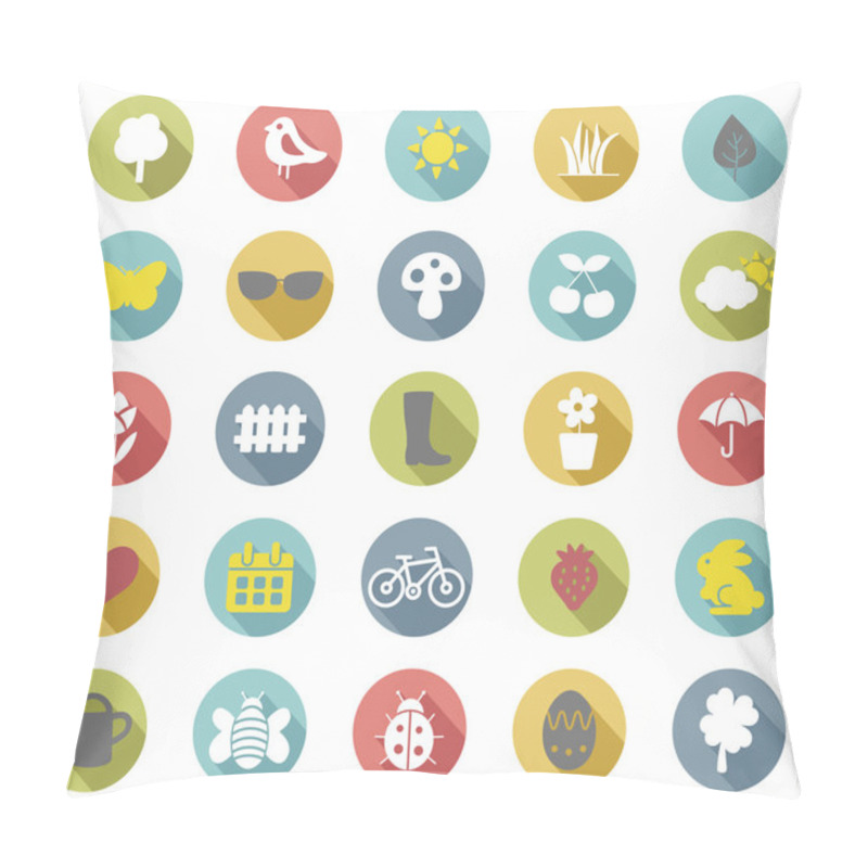 Personality  Spring Flat Icons Pillow Covers