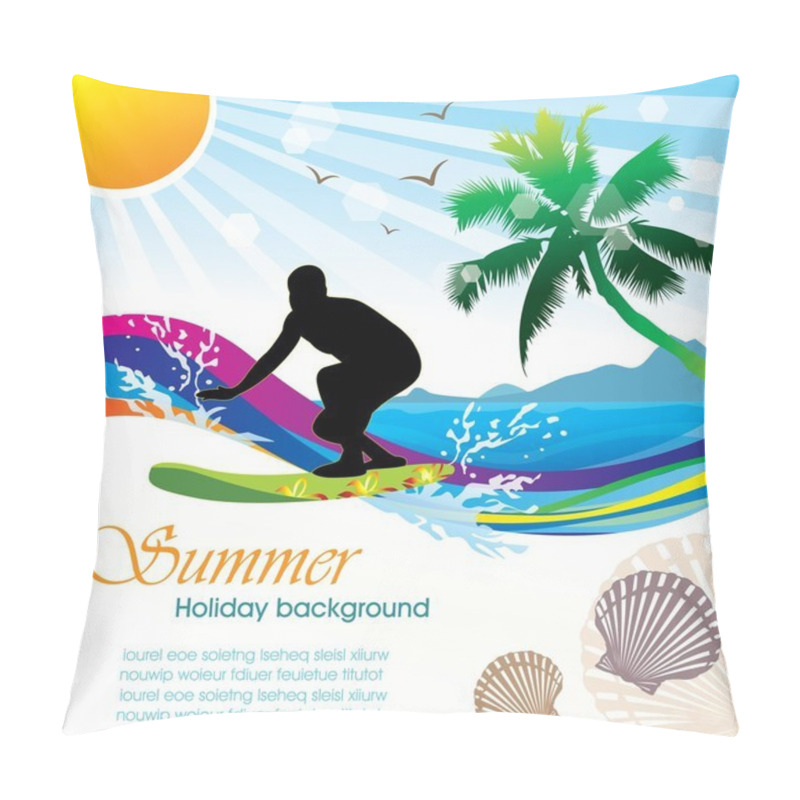 Personality  Summer Holiday Vector Design 02 Pillow Covers