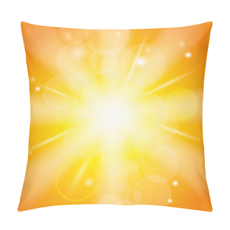 Personality  Sun Beams With Orange Yellow Blurred Pillow Covers