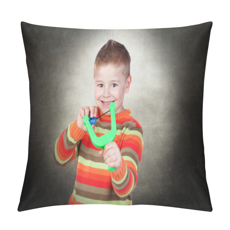 Personality  Boy Playing With Slingshot Pillow Covers