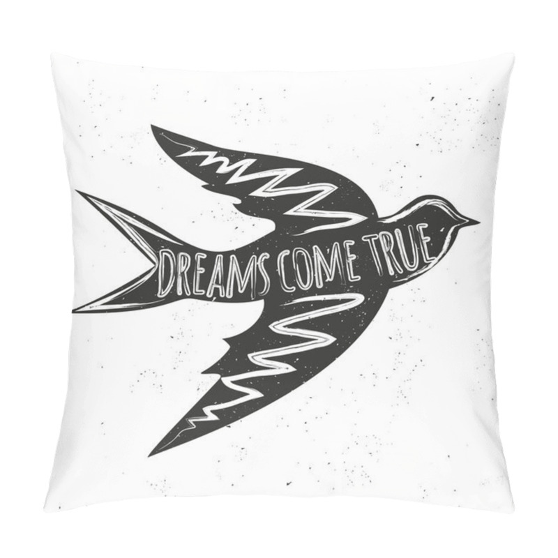 Personality  Flying Swallow With Inspirational Quote Pillow Covers