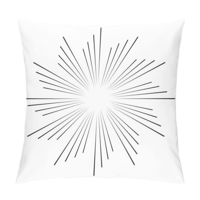 Personality  Radial And Radiating Burst, Ray Lines Abstract Element Pillow Covers