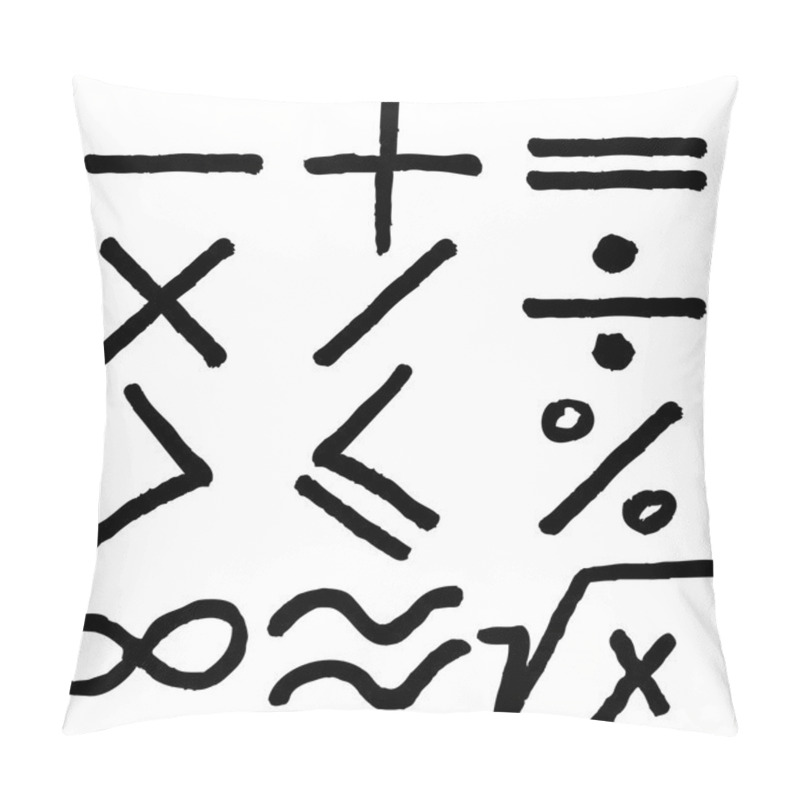 Personality  Hand Drawn Math Icons Design Set Pillow Covers